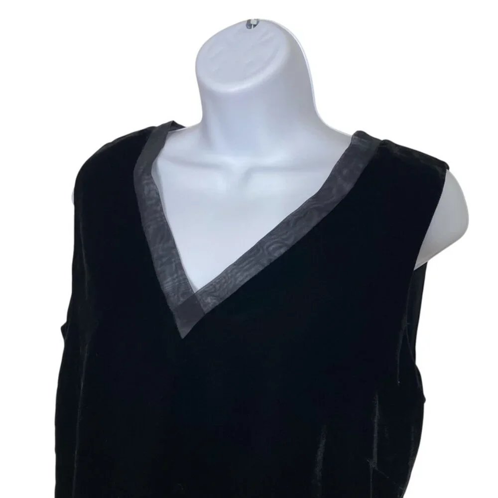 Laura Ashley velvet dress vintage black velvet sleeveless vintage 10 NWT lined